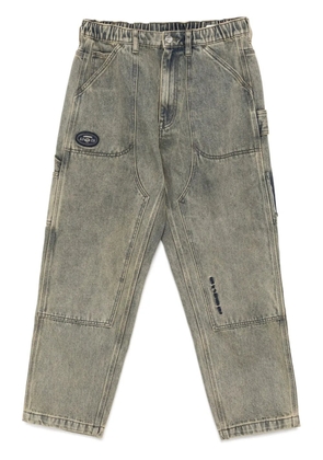 AAPE BY *A BATHING APE® moonface-logo washed jeans - Blue