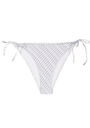 Calvin Klein diagonal logo bikini bottoms - White