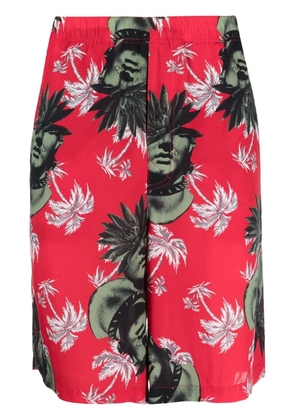 Undercover graphic-print bermuda shorts - Red