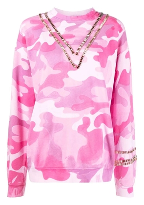 Collina Strada camouflage-print crystal-embellished sweatshirt - Pink