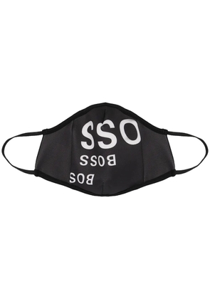 BOSS logo print face mask - Black