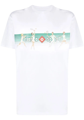 Casablanca logo-print organic-cotton T-shirt - White