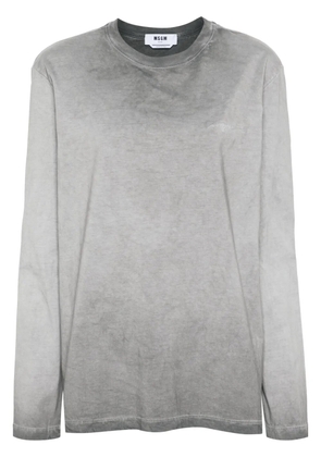 MSGM logo-embroidered cotton T-shirt - Grey