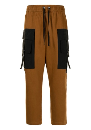 Ports V contrasting panel cropped trousers - Brown