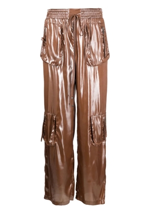 Blumarine patch-pockets straight-leg trousers - Brown