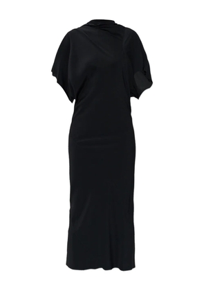 Rick Owens draped asymmetric midi dress - Black