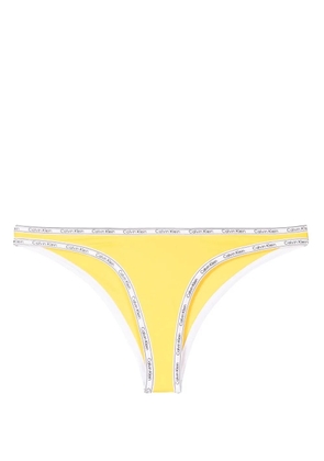 Calvin Klein logo-print strap bikini bottoms - Yellow