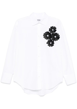 MSGM floral-appliqué shirt - White