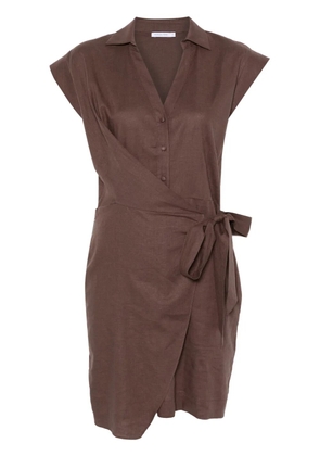 Patrizia Pepe wrap mini dress - Brown