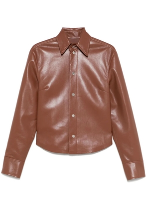 Nanushka faux-leather shirt jacket - Brown