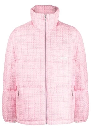 GCDS quilted tweed padded jacket - Pink