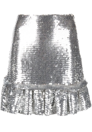 Rabanne sequinned pleated mini skirt - Silver
