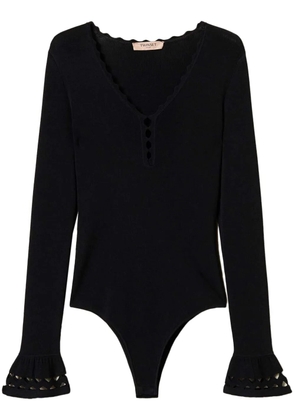 TWINSET geometric-pattern knitted bodysuit - Black