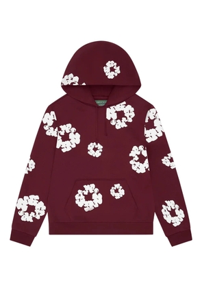 Denim Tears wreath-print hoodie - Red