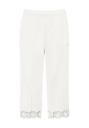 TWINSET cropped lace-trim trousers - White
