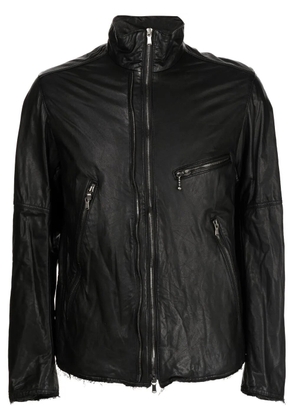 The Viridi-Anne pocket-detail leather jacket - Black