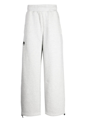 izzue logo-appliqué wide-leg trousers - Grey