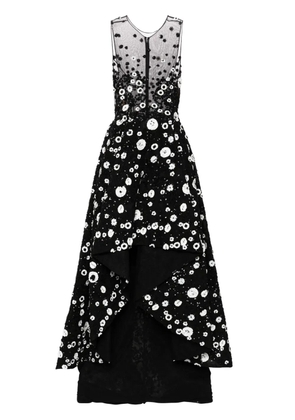 Saiid Kobeisy beaded high-low gown - Black