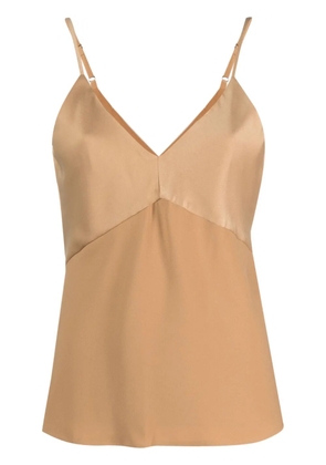 DKNY Mix media V-neck tank top - Brown