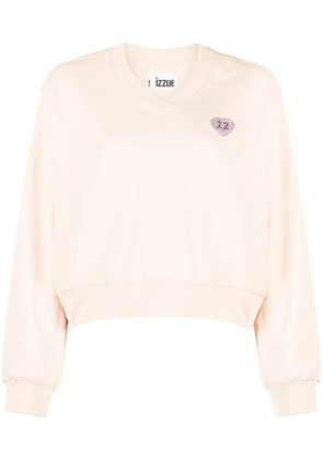 izzue V-neck drop-shoulder sweatshirt - Orange