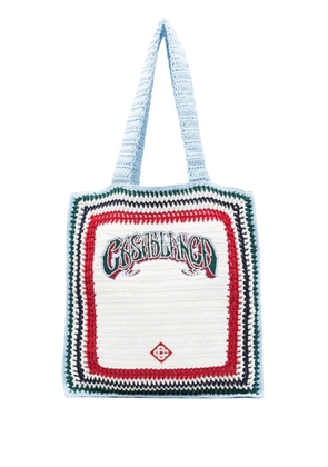 Casablanca large crochet tote bag - White