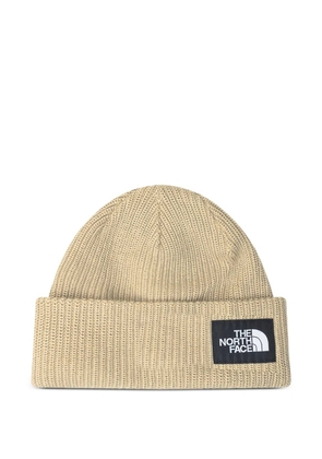 The North Face logo-patch beanie - Neutrals
