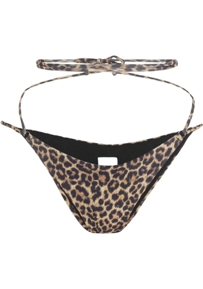 Matinée leopard-print crossover bikini briefs - Brown