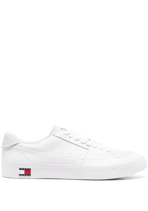 Tommy Jeans logo-detail low-top leather sneakers - White