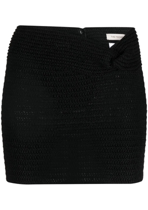The Mannei Kaukaz knot-detail knitted miniskirt - Black