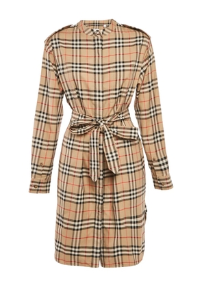 Burberry Pre-Owned mini cotton check belted dress - Neutrals