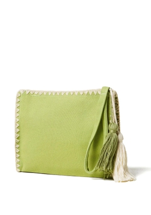 TWINSET crochet-trimmed tassel make-up bag - Green