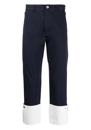 Ports V turn-up contrast hem chino trousers - Blue