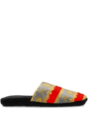 Versace Barocco stripe slippers - Blue