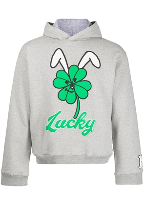 Natasha Zinko graphic-print pullover hoodie - Grey