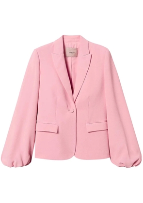 TWINSET gathered-sleeves crepe blazer - Pink