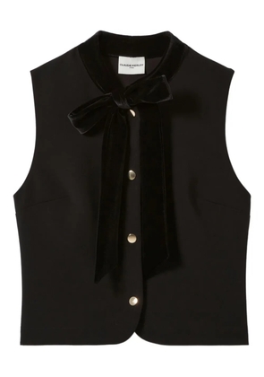 Claudie Pierlot velvet-bow sleeveless top - Black