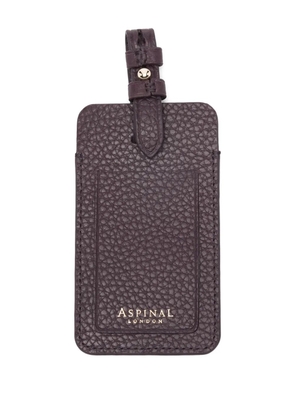 Aspinal Of London leather luggage tag - Purple