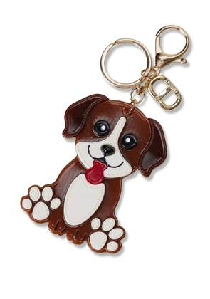 TWINSET dog-shaped keyring - Brown