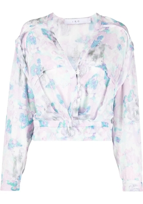 IRO floral-print V-neck blouse - Pink