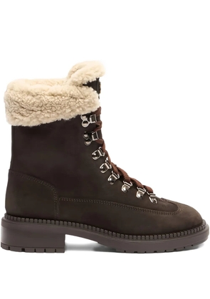 Casadei lace-up shearling boots - Brown