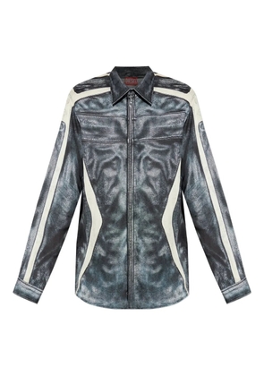 Diesel zip-fastening printed shirt - Grey