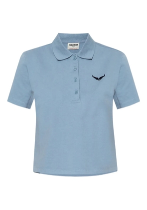 Zadig&Voltaire embroidered-logo polo top - CLOUD