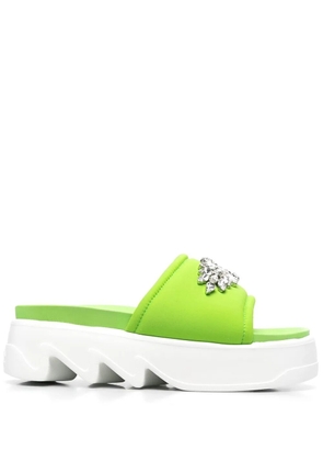 Le Silla Poolside crystal-embellished sandals - Green