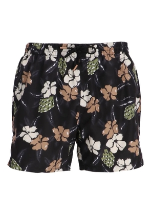BOSS floral-print swim shorts - Black