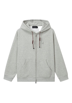 tout a coup drawstring-hood zip-up hoodie - Grey