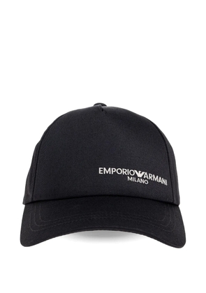 Emporio Armani logo-embroidered baseball cap hat - Black