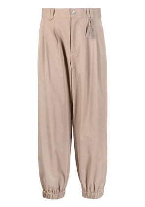Ports V cropped pleated trousers - Brown