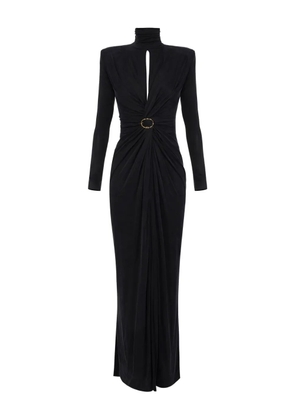 Elisabetta Franchi draped high-neck maxi dress - Black