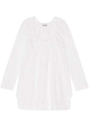 GANNI square-neck organic-cotton minidress - White