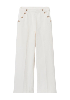 Claudie Pierlot button-fastening corduroy pants - White